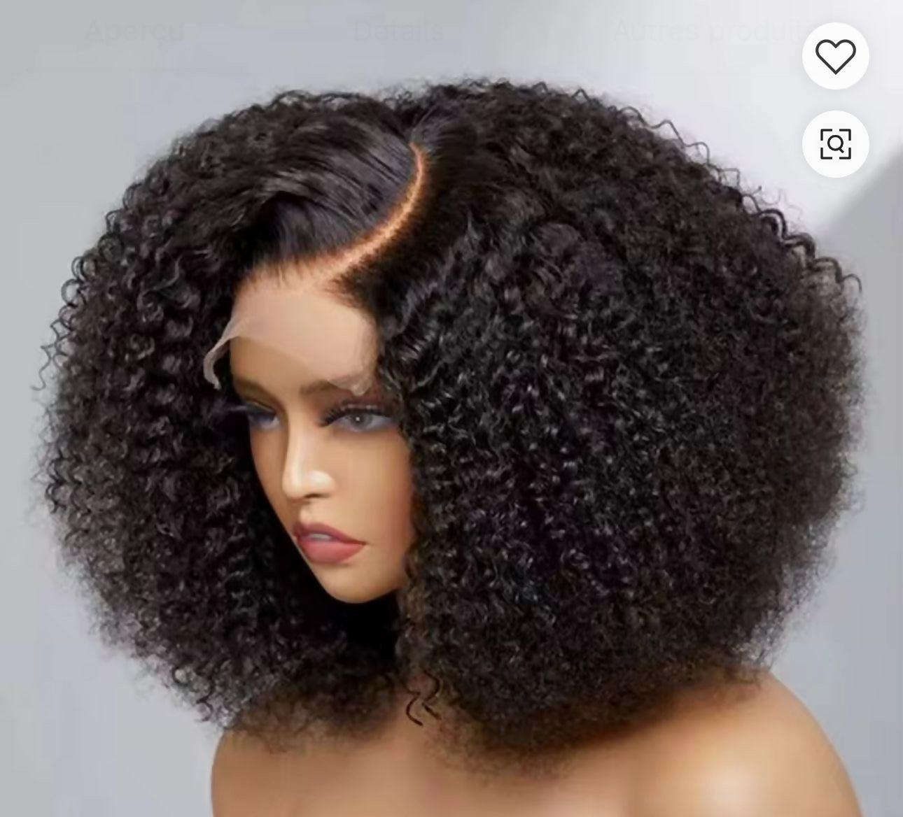 Perruque Afro Kinky Curly 200 densités, 13x4/ 14 inch
